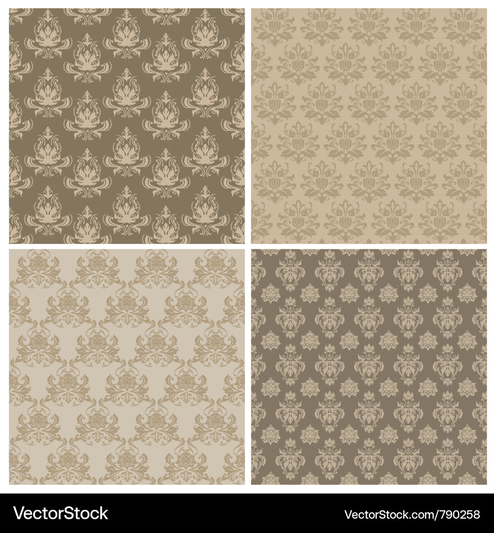 Elegant Damask Wallpaper Pattern vector image