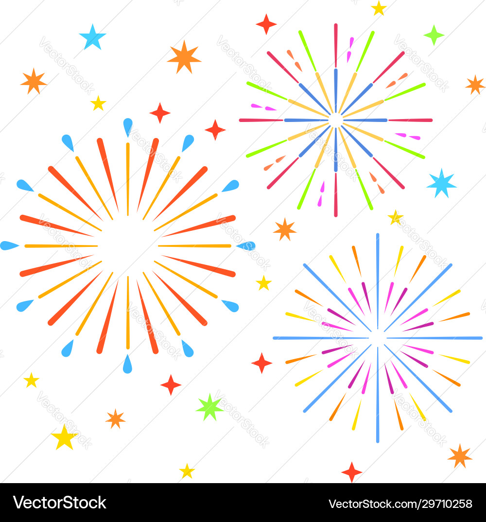 Firework display isolated on white background Firework display isolated on white background vector image