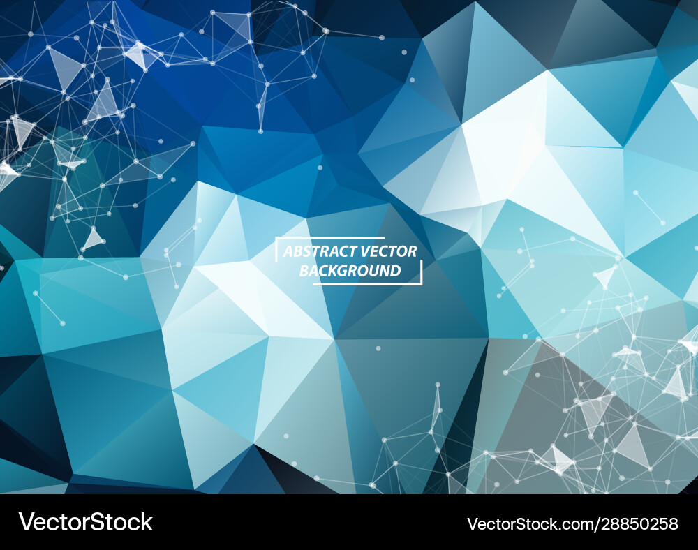 Geometric blue polygonal background molecule Vector Image