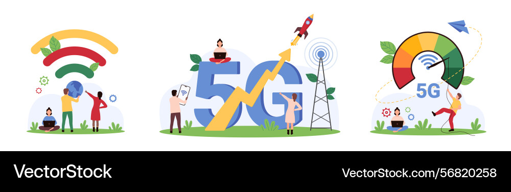 High speed connection wifi signal set tiny High speed connection wifi signal set tiny vector image