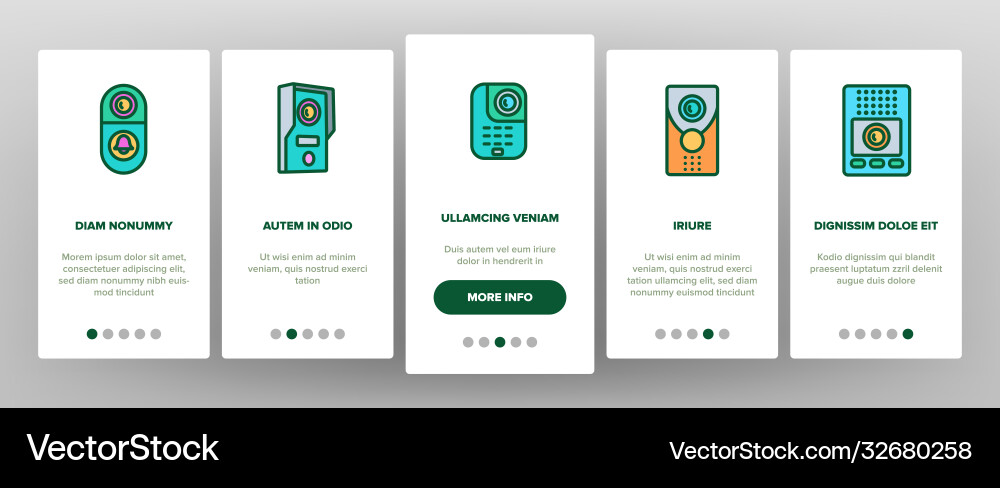 Intercom communication onboarding icons set Intercom communication onboarding icons set vector image
