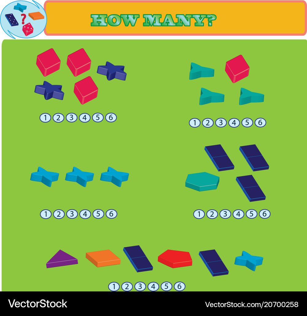 Logical task how many figures in each group Logical task how many figures in each group vector image