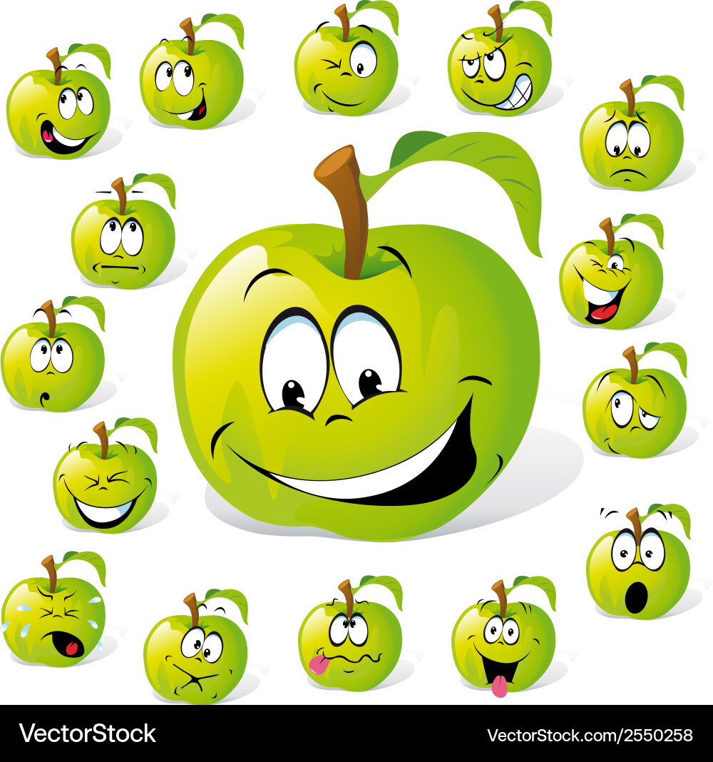 Multiple Apple Expressions vector image