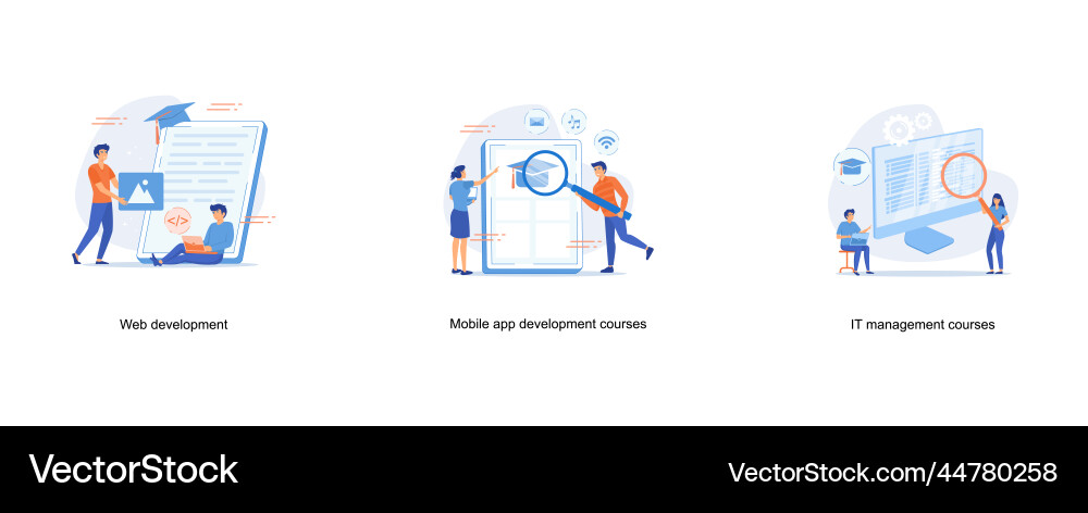 Programming courses web design concept Programming courses web design concept vector image