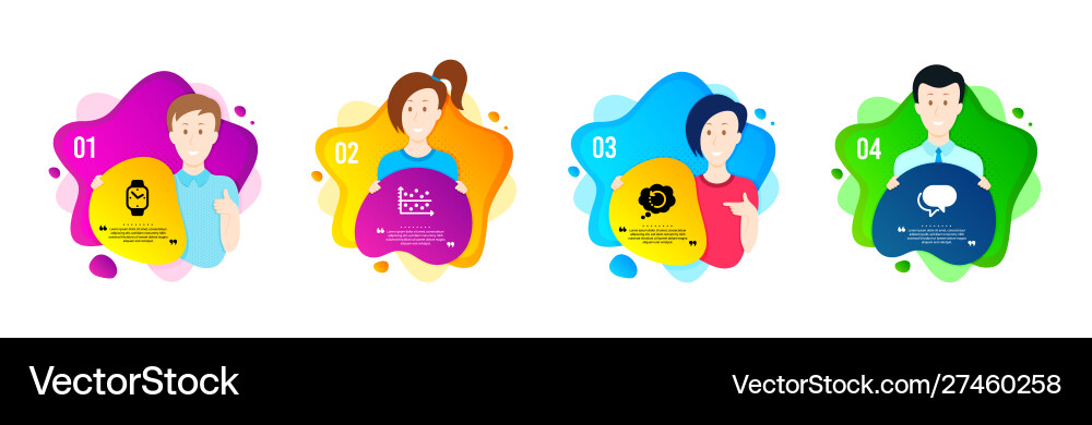 Recovery data dot plot and smartwatch icons set Recovery data dot plot and smartwatch icons set vector image