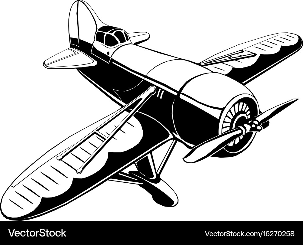 Retro Biplane Airplane vector image