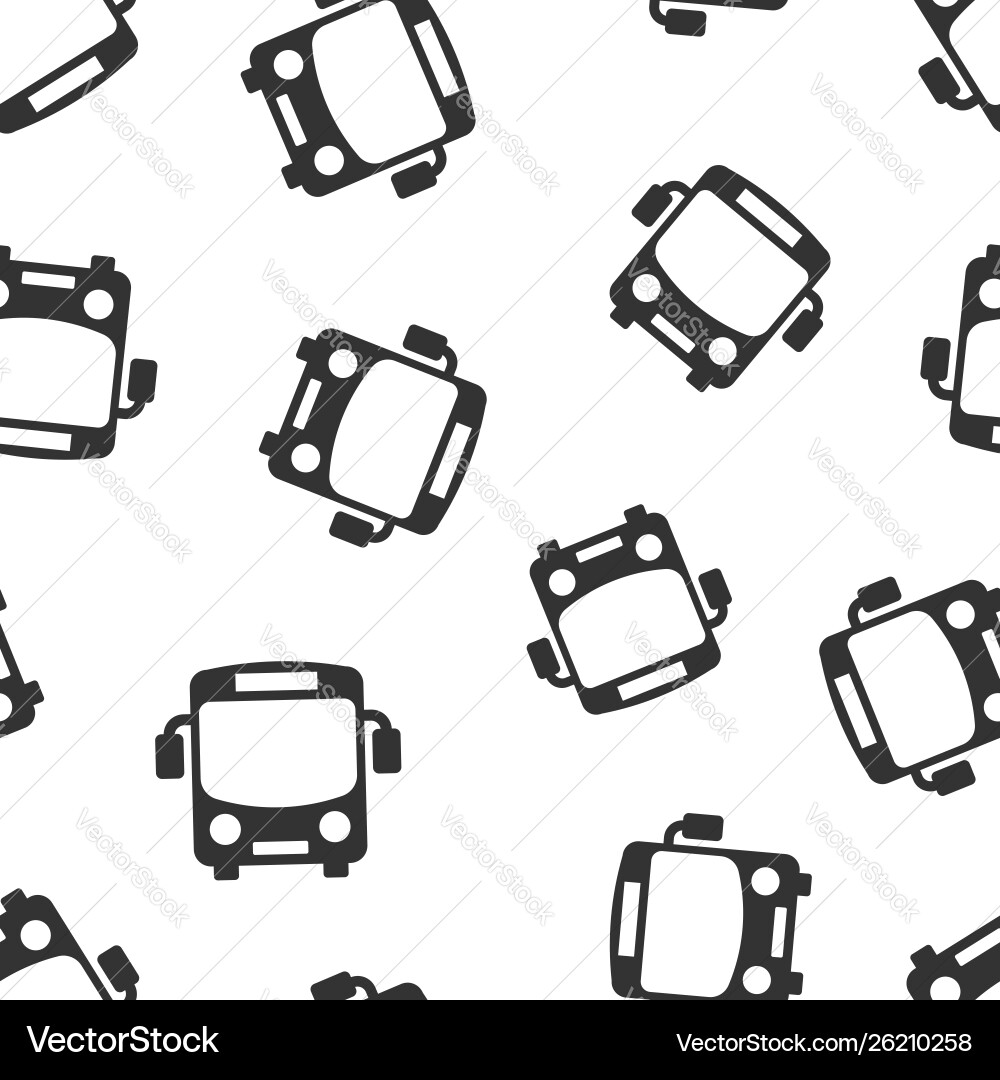 School bus icon seamless pattern background Vector Image