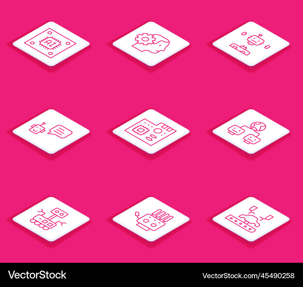Set line processor with microcircuits cpu Set line processor with microcircuits cpu vector image