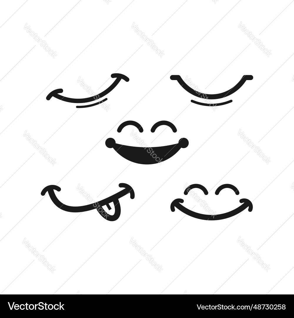 Smile line art element design Smile line art element design Vector Image