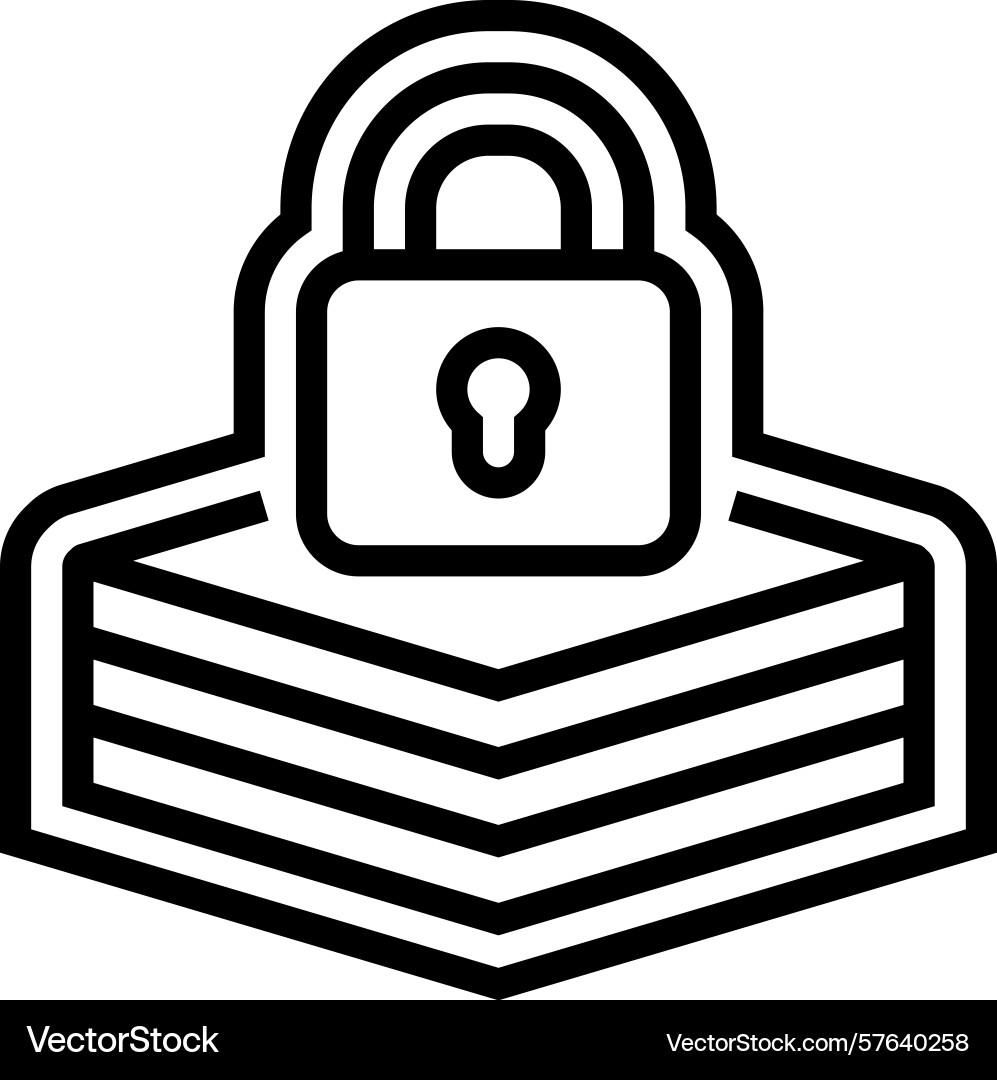 Stack lock line icon vector image
