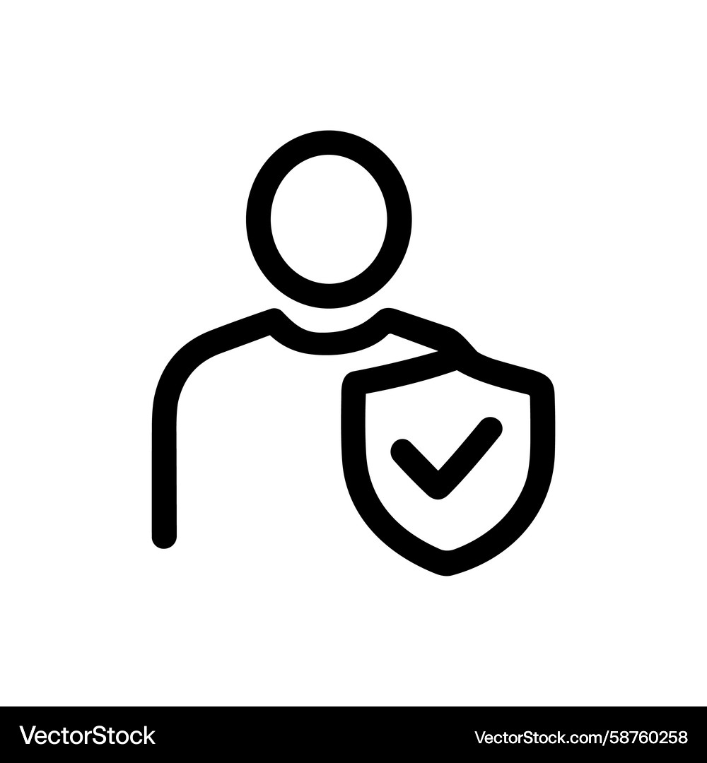 User Shield with Checkmark Icon Vector Image