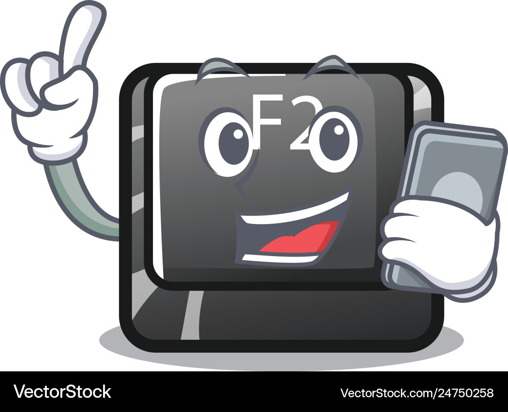 With phone button f2 in shape character With phone button f2 in shape character vector image