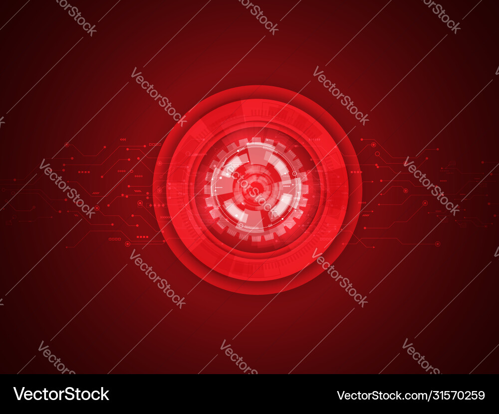 Abstract circuits and system technology in red Abstract circuits and system technology in red vector image