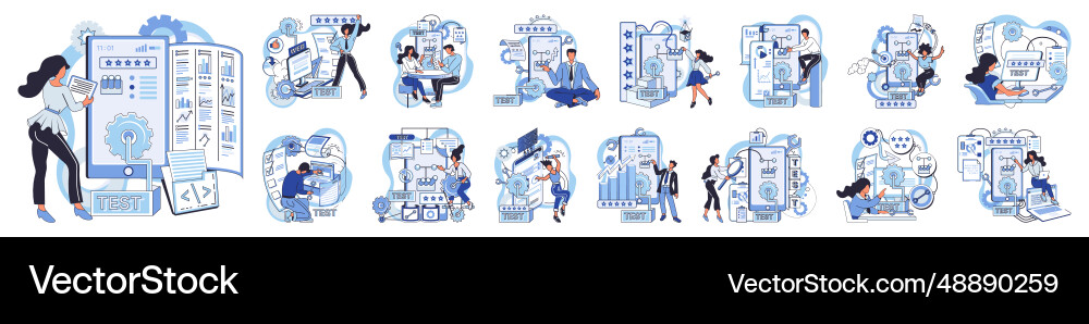 Application testing metaphor Application testing metaphor vector image
