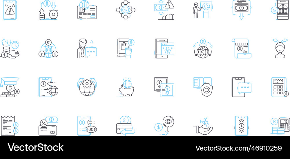 Automated agreements linear icons set efficient Automated agreements linear icons set efficient vector image