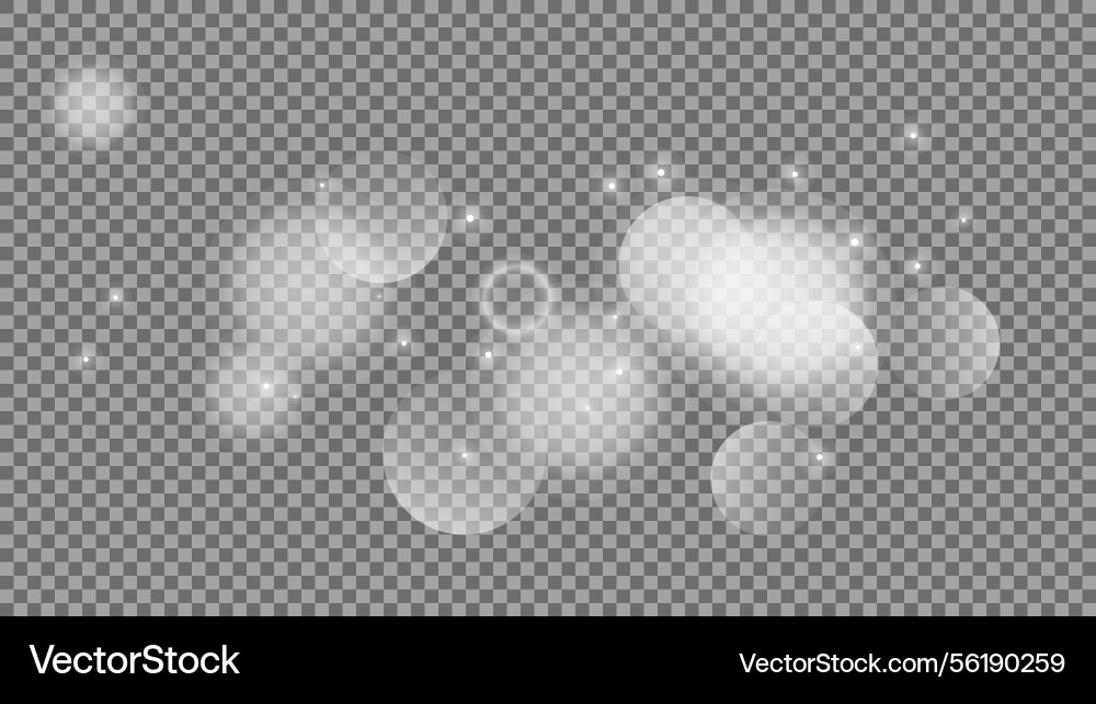 Bokeh circles on transparent background Bokeh circles on transparent background vector image