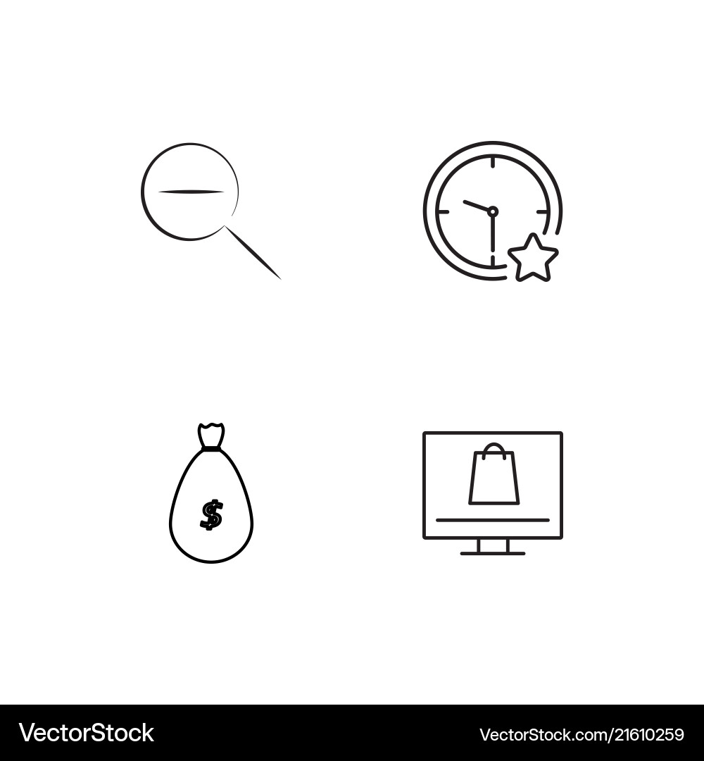 Commerce linear icons set simple outline Vector Image