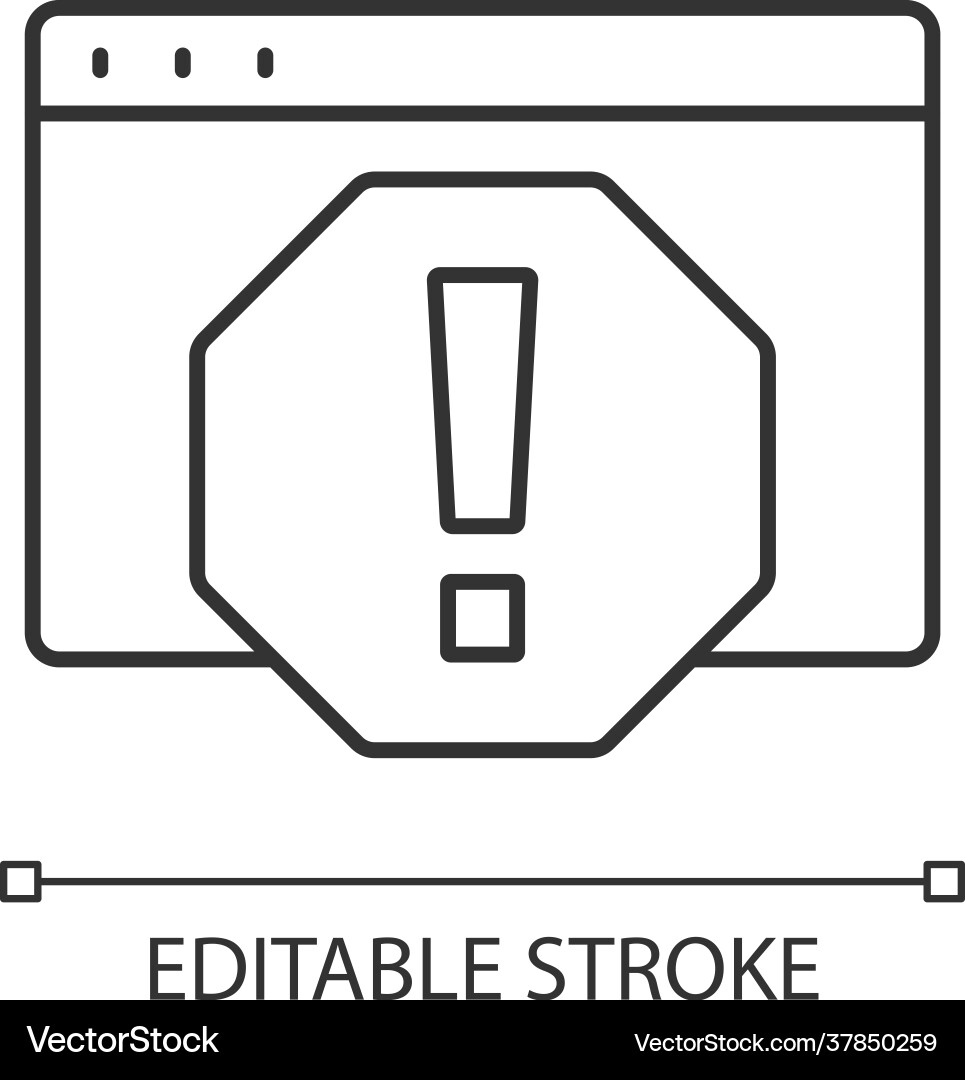 Computer error linear icon Computer error linear icon vector image
