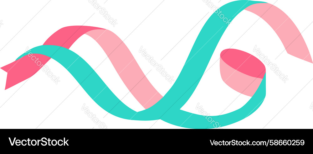 Dynamic patterned ribbon with geometric shapes Vector Image