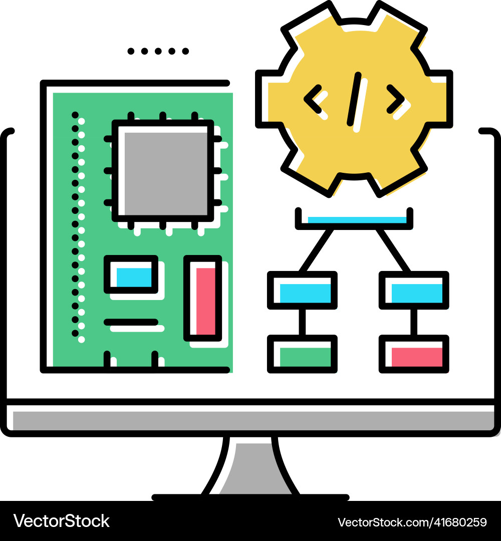 Embedded software color icon Embedded software color icon Vector Image