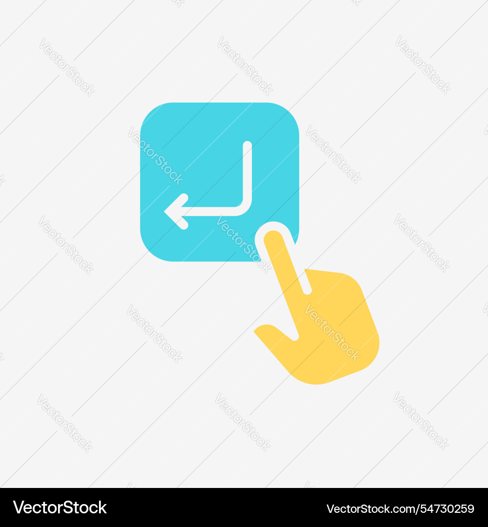 Flat icon hand click enter button technology Flat icon hand click enter button technology Vector Image