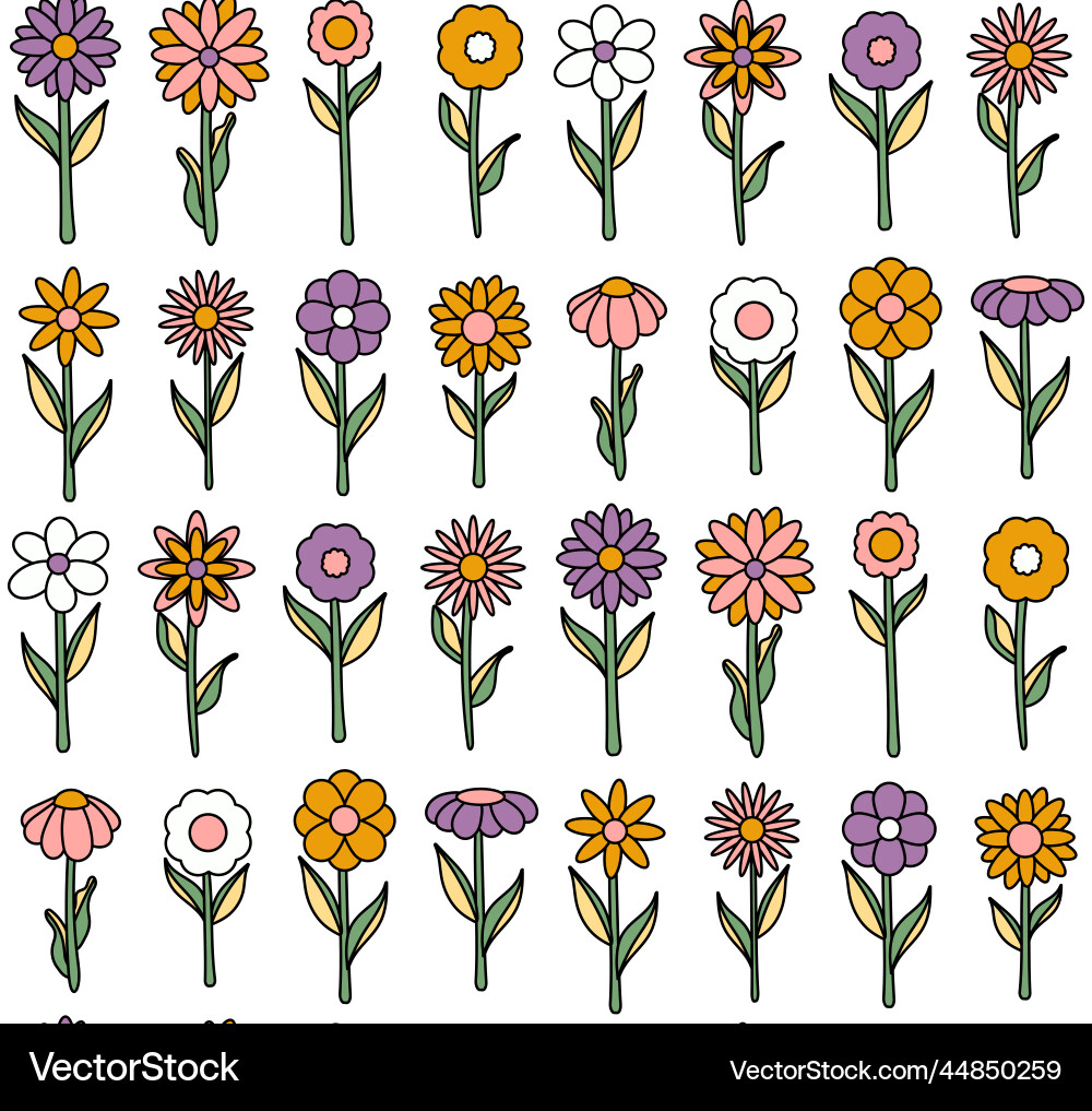 Groovy background seamless bright repeat pattern Groovy background seamless bright repeat pattern vector image