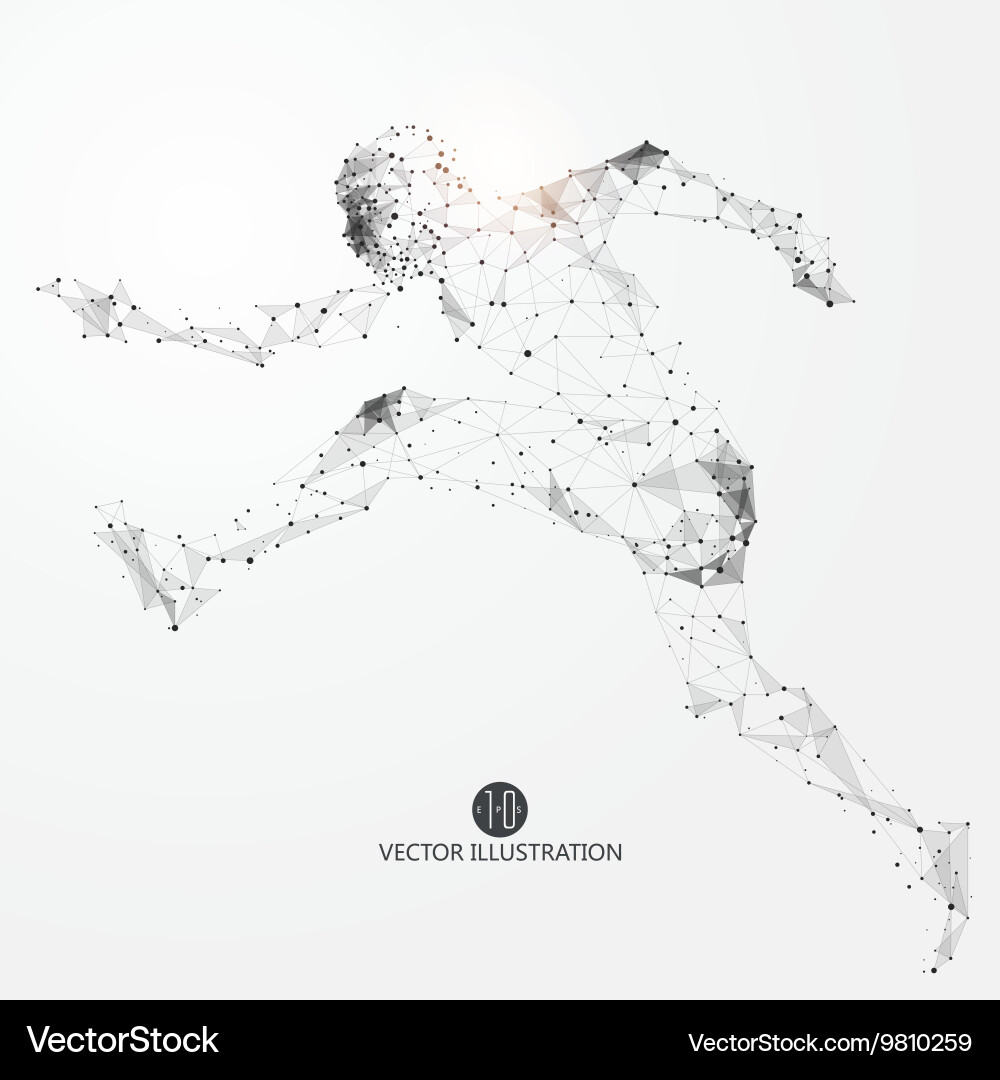 Jump man points lines and connected to form vector image