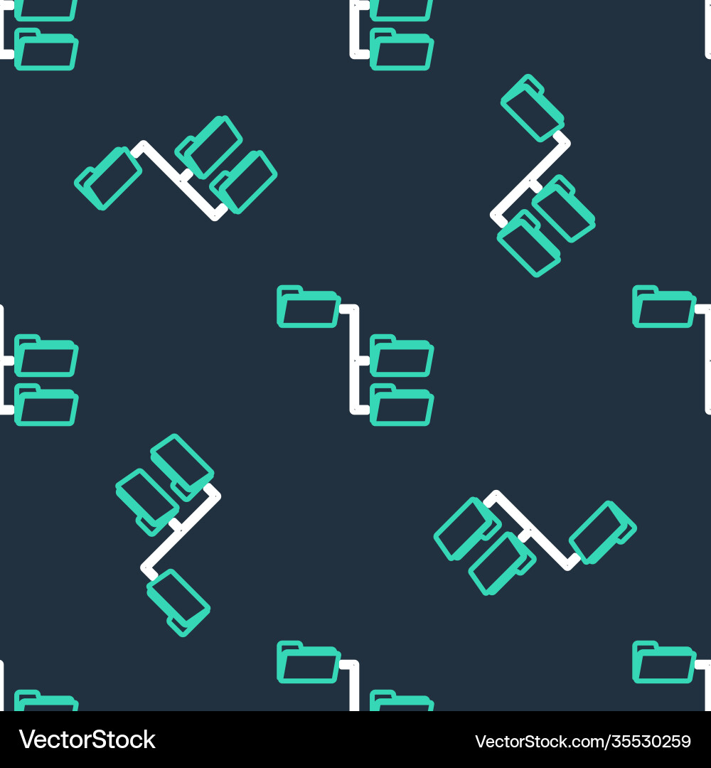 Line folder tree icon isolated seamless pattern Line folder tree icon isolated seamless pattern vector image