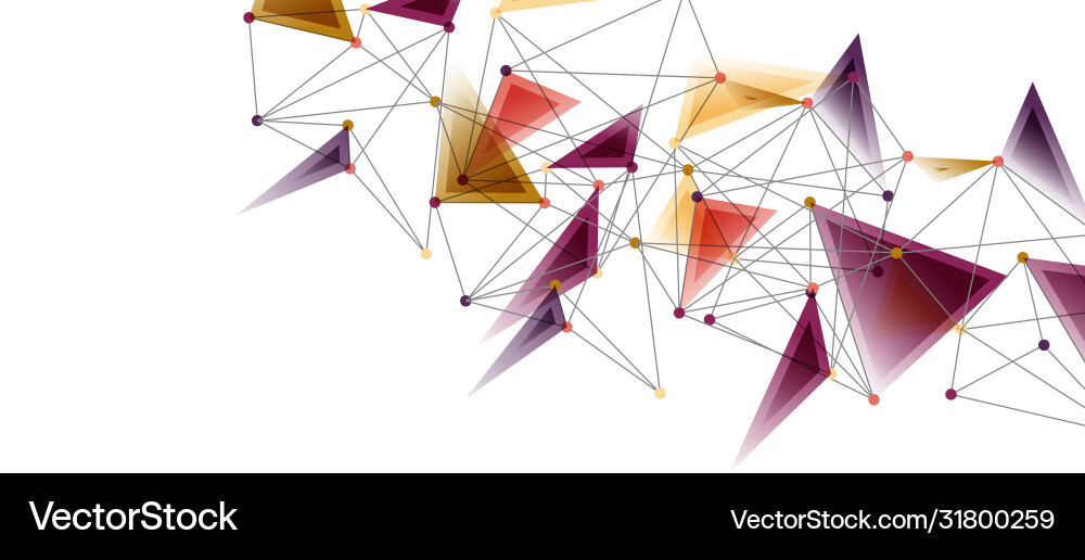 Line points connections triangular technology Vector Image