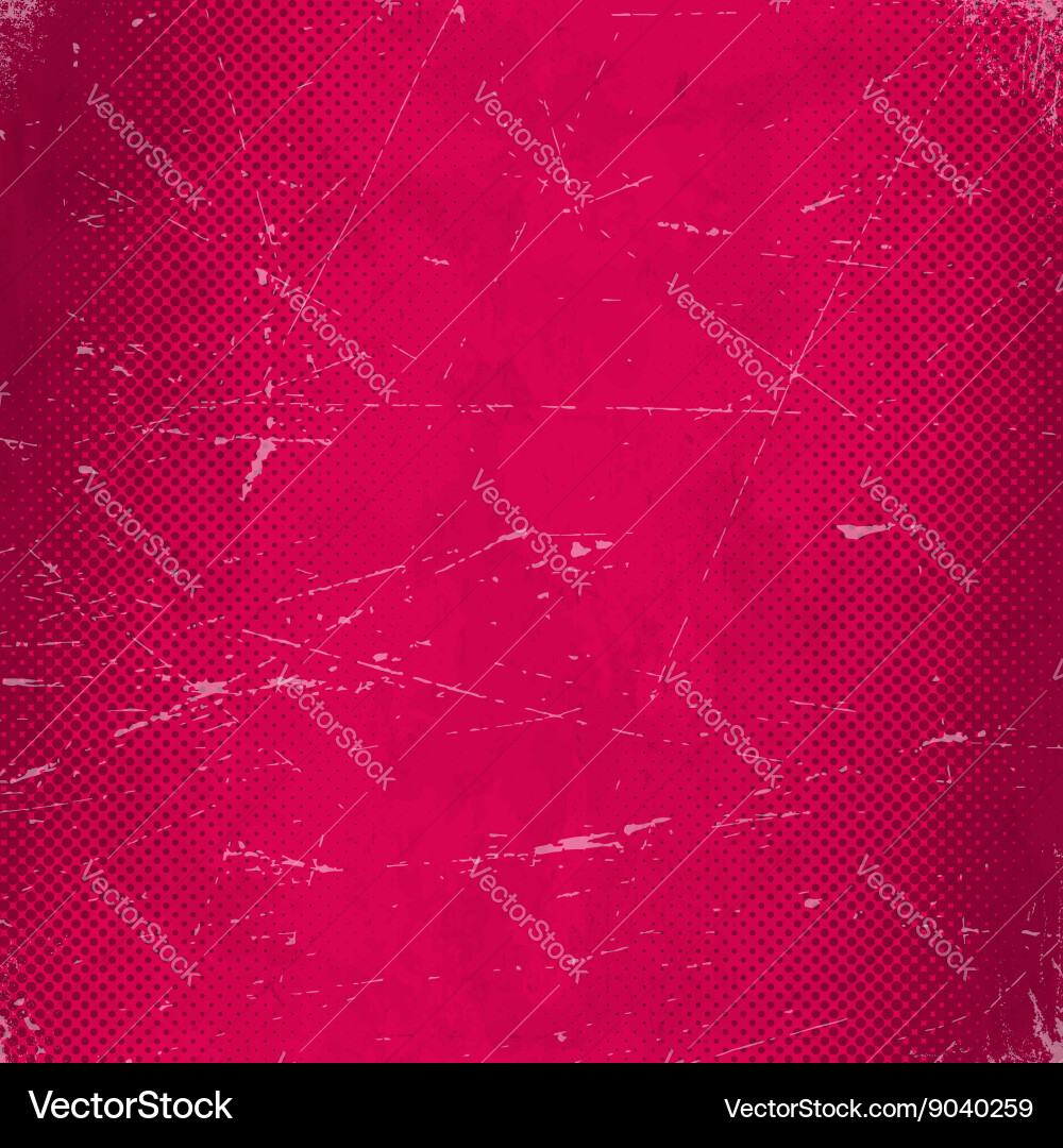 Old red scratched card with halftone gradient vector image