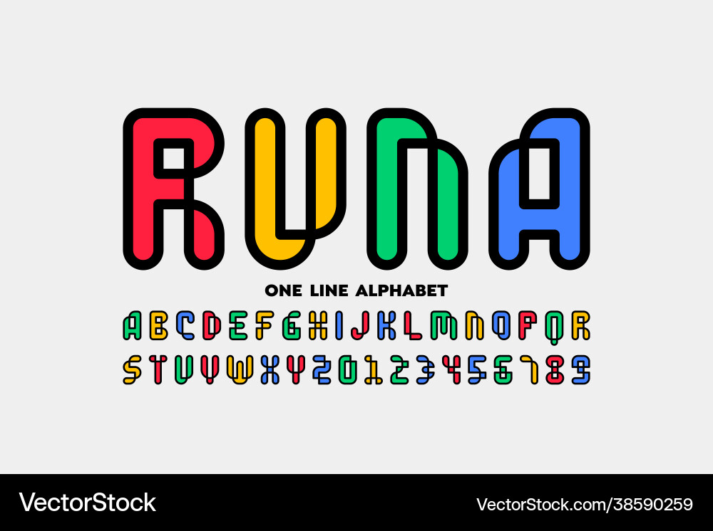 One line style font One line style font vector image