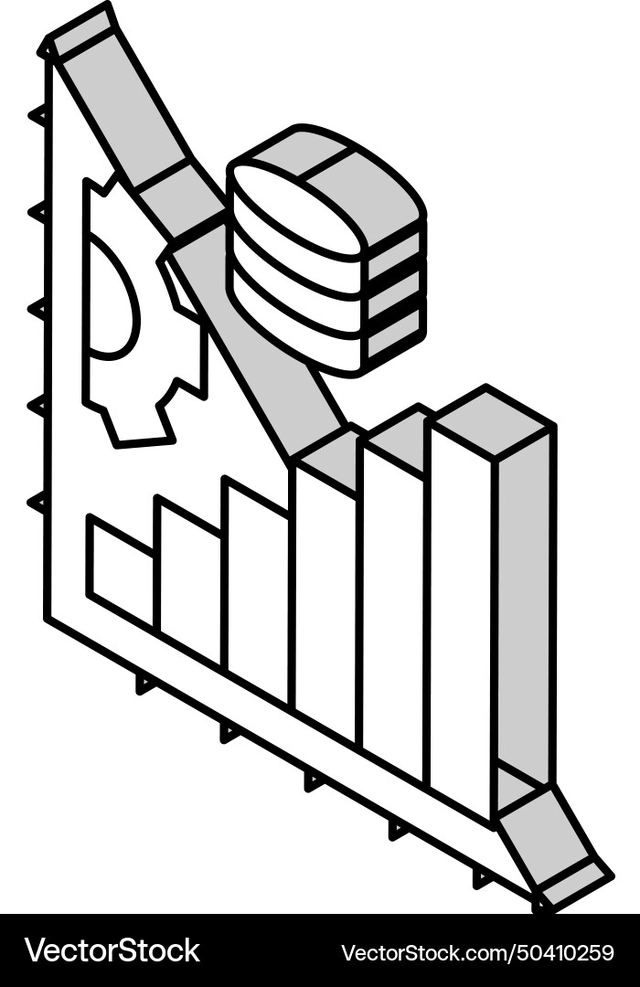 Performance tuning database isometric icon Performance tuning database isometric icon Vector Image