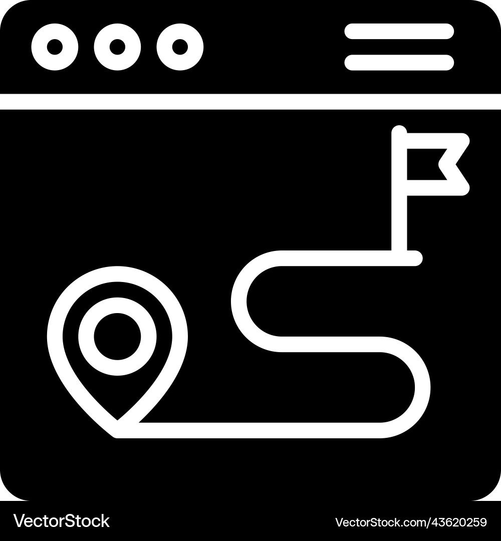 Route map icon location and navigation vector image