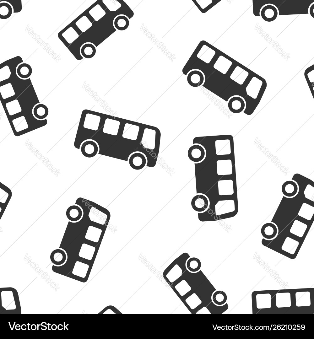 School bus icon seamless pattern background Vector Image