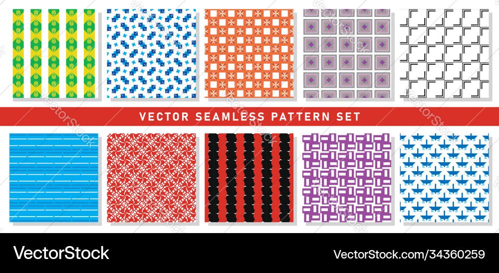 Seamless pattern texture background set Seamless pattern texture background set Vector Image