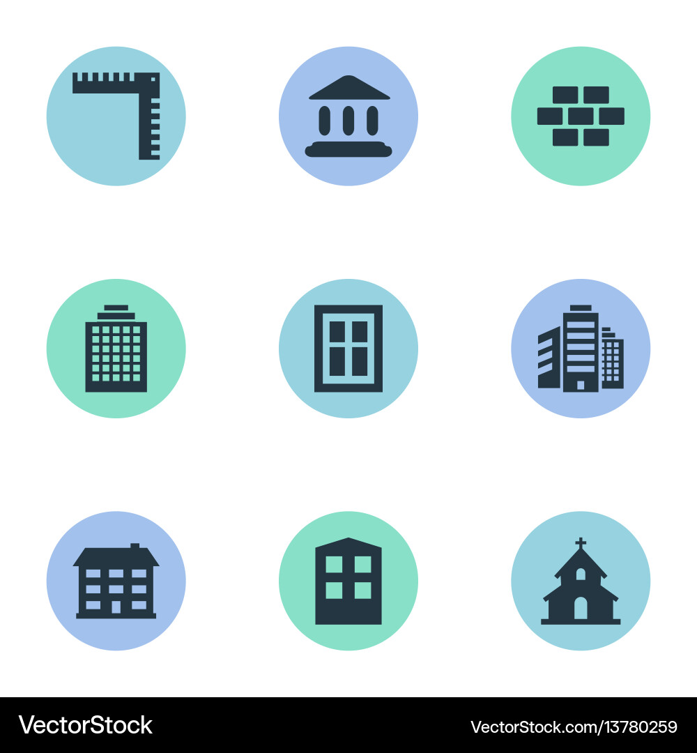 Set of simple architecture vector image