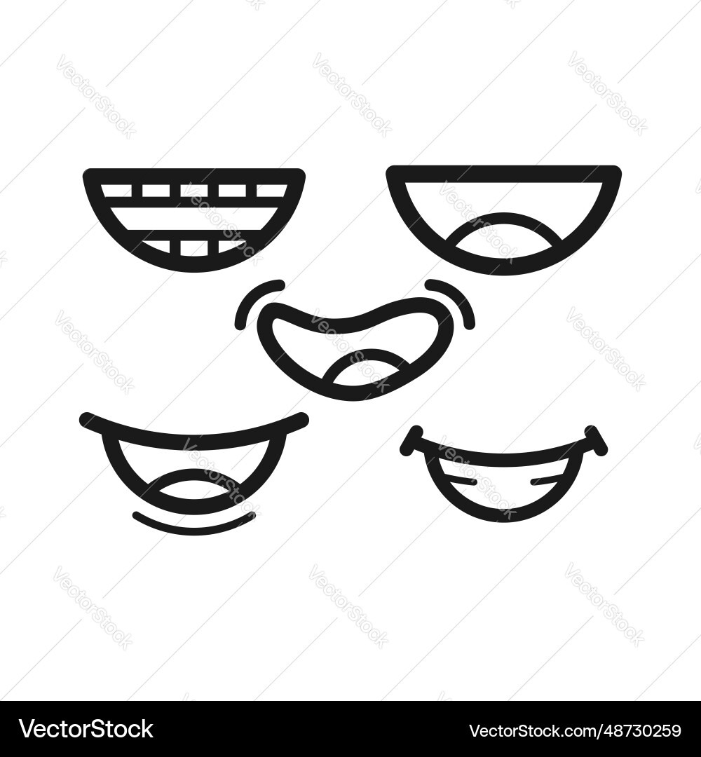 Smile line art element design Vector Image