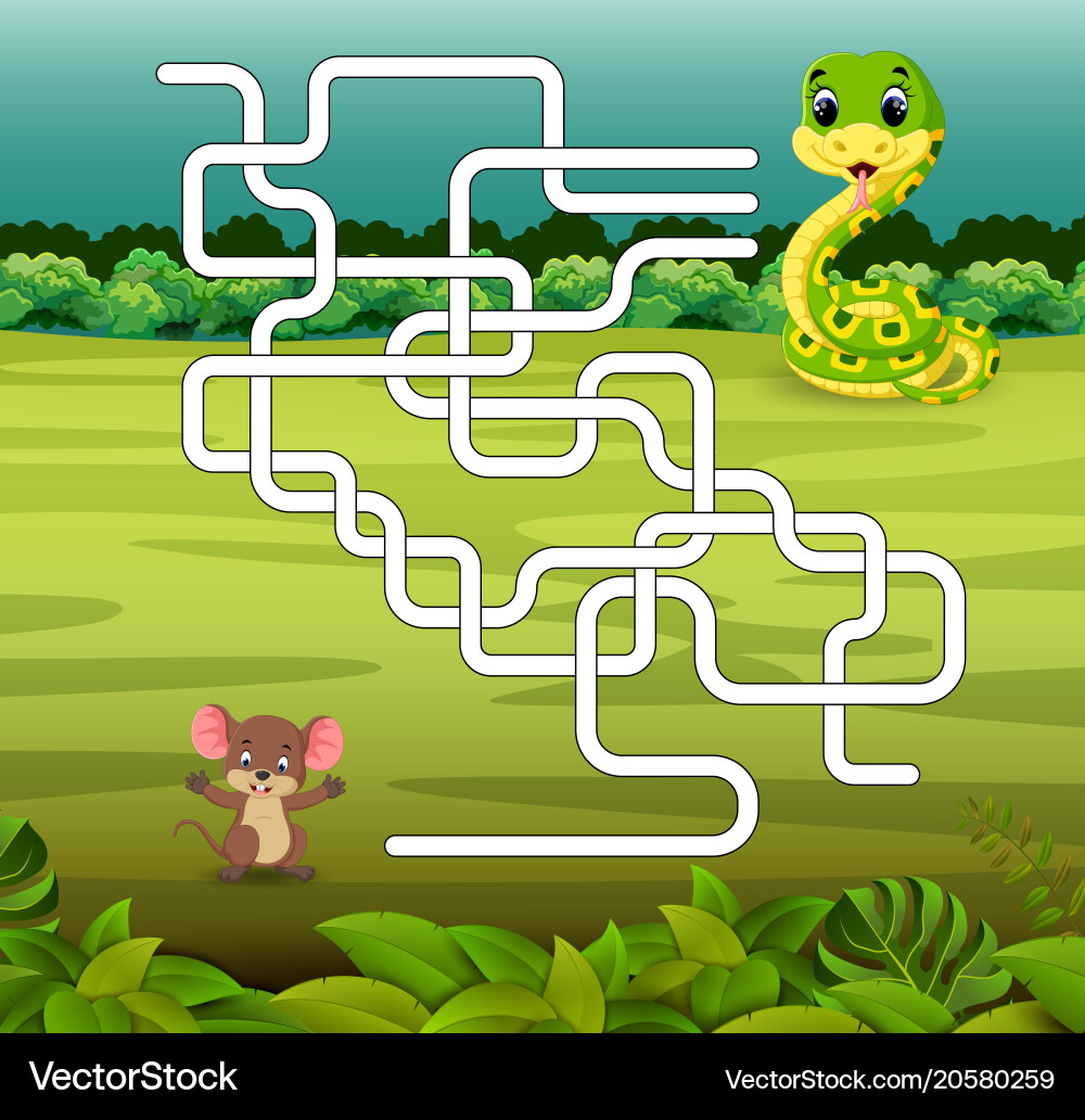 Snake and Mouse Game Template vector image