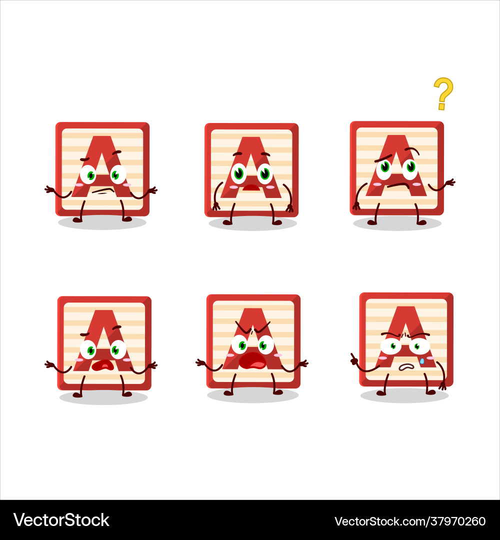 Cartoon character toy block a with what expression Cartoon character toy block a with what expression vector image