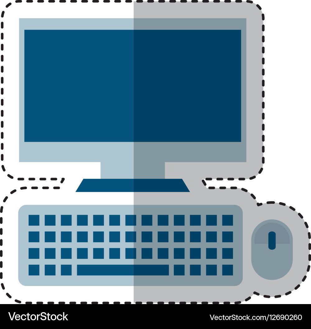 Computer desktop isolated icon Vector Image