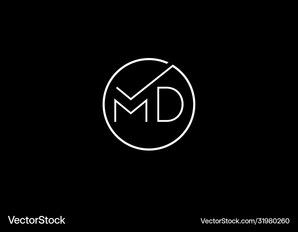 Erster Monogrammbrief m d Logo Design Vorlage Erster Monogrammbrief m d Logo Design Vorlage vektorbild