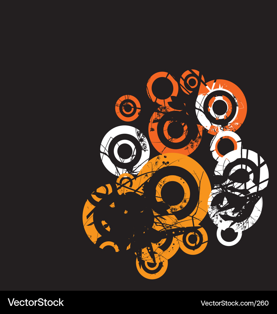 Floral Grunge Circles Background Vector Image
