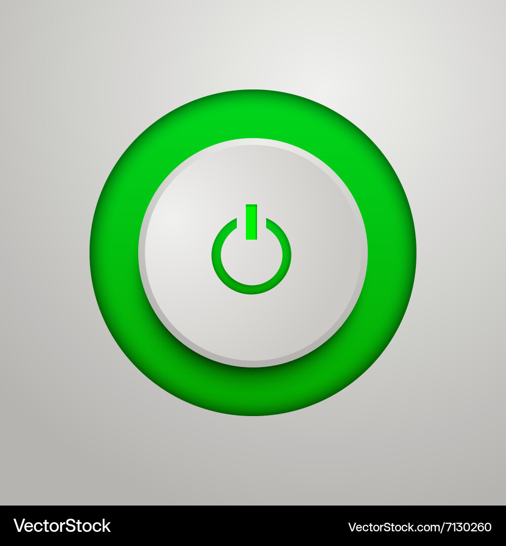 Green power button Royalty Free Vector Image - VectorStock