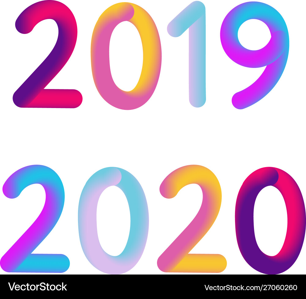Happy new year 2020 text design cover business Happy new year 2020 text design cover business vector image