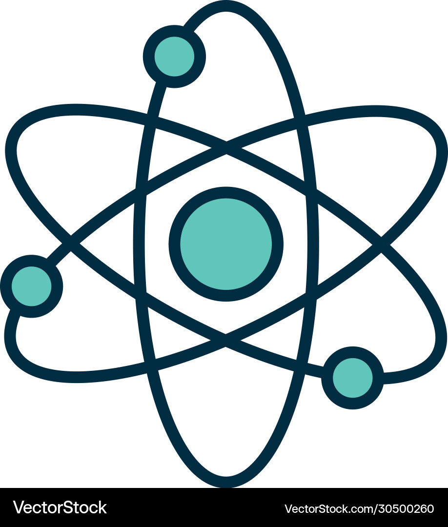 Isolated atom line and fill style icon Vector Image
