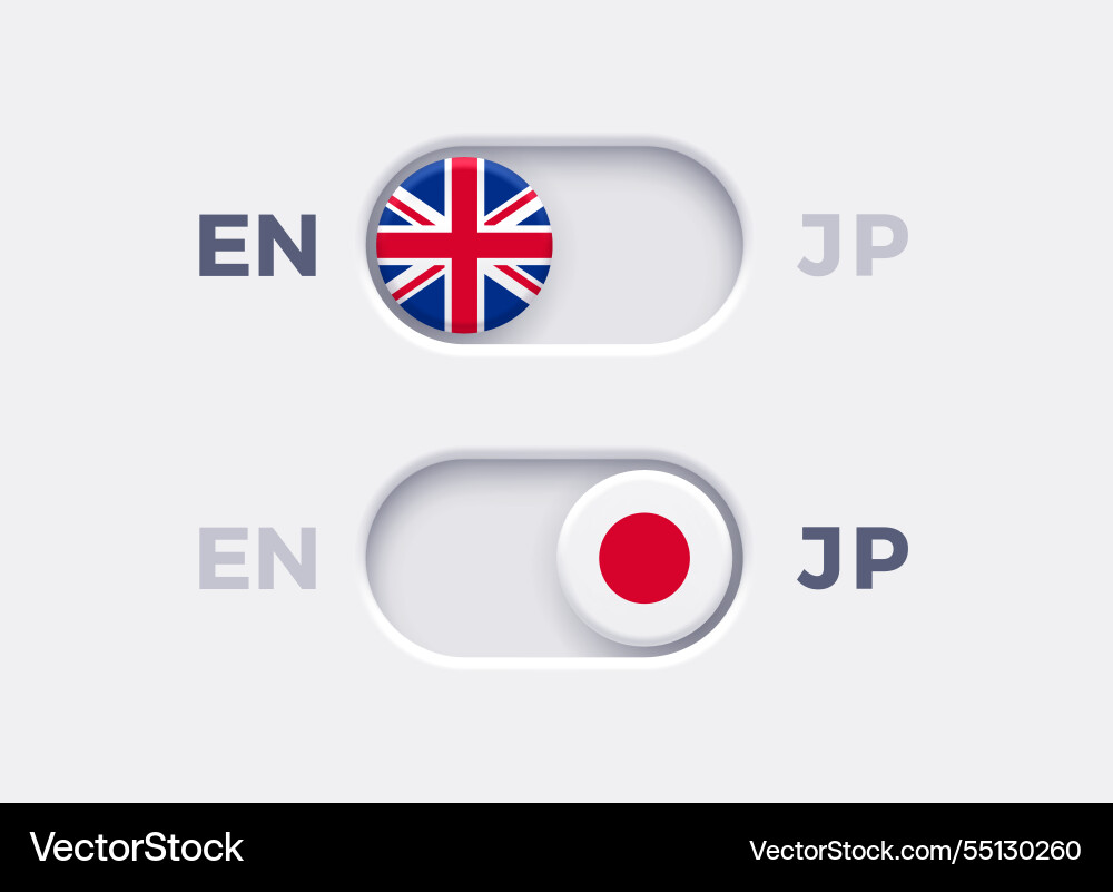 Language mode toggle switch buttons Vector Image