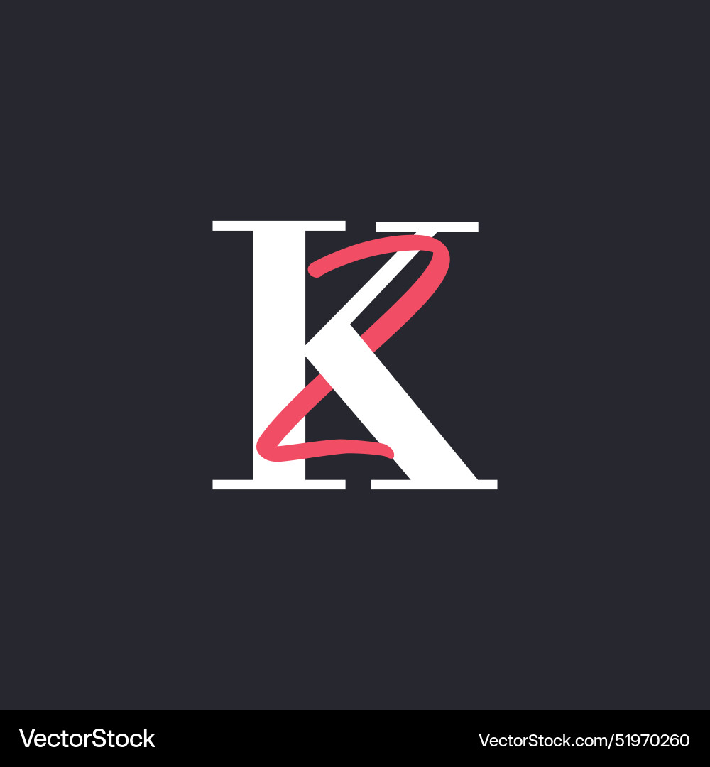 Letter kz logo perfectly blended initials Vector Image
