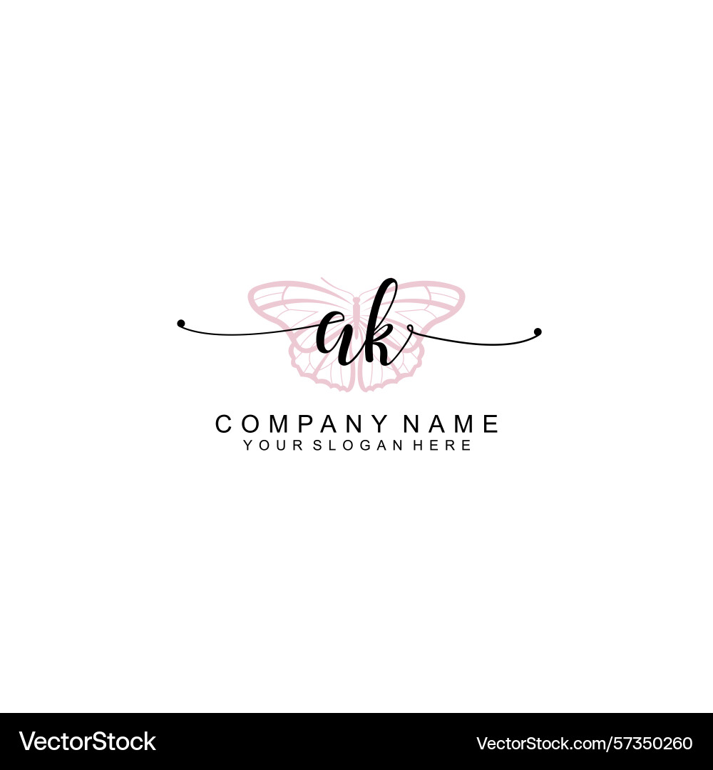 Minimalist handwritten ak initial logos with soft Minimalist handwritten ak initial logos with soft Vector Image