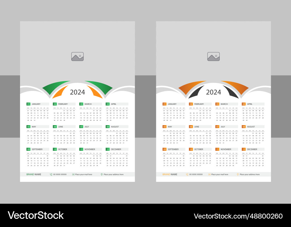 Modern 2024 Calendar - Simple Layout vector image