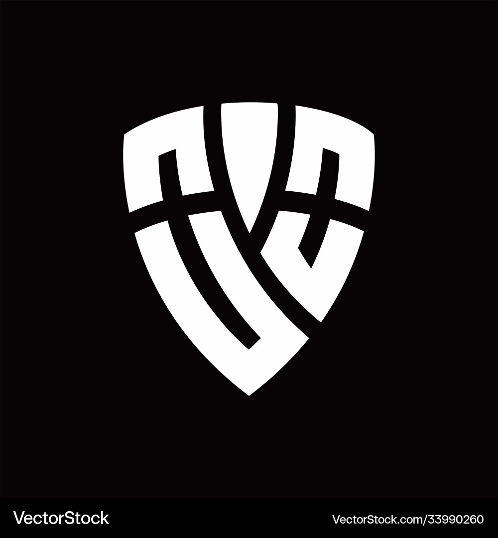 Oo logo monogram with shield elements shape Vector Image